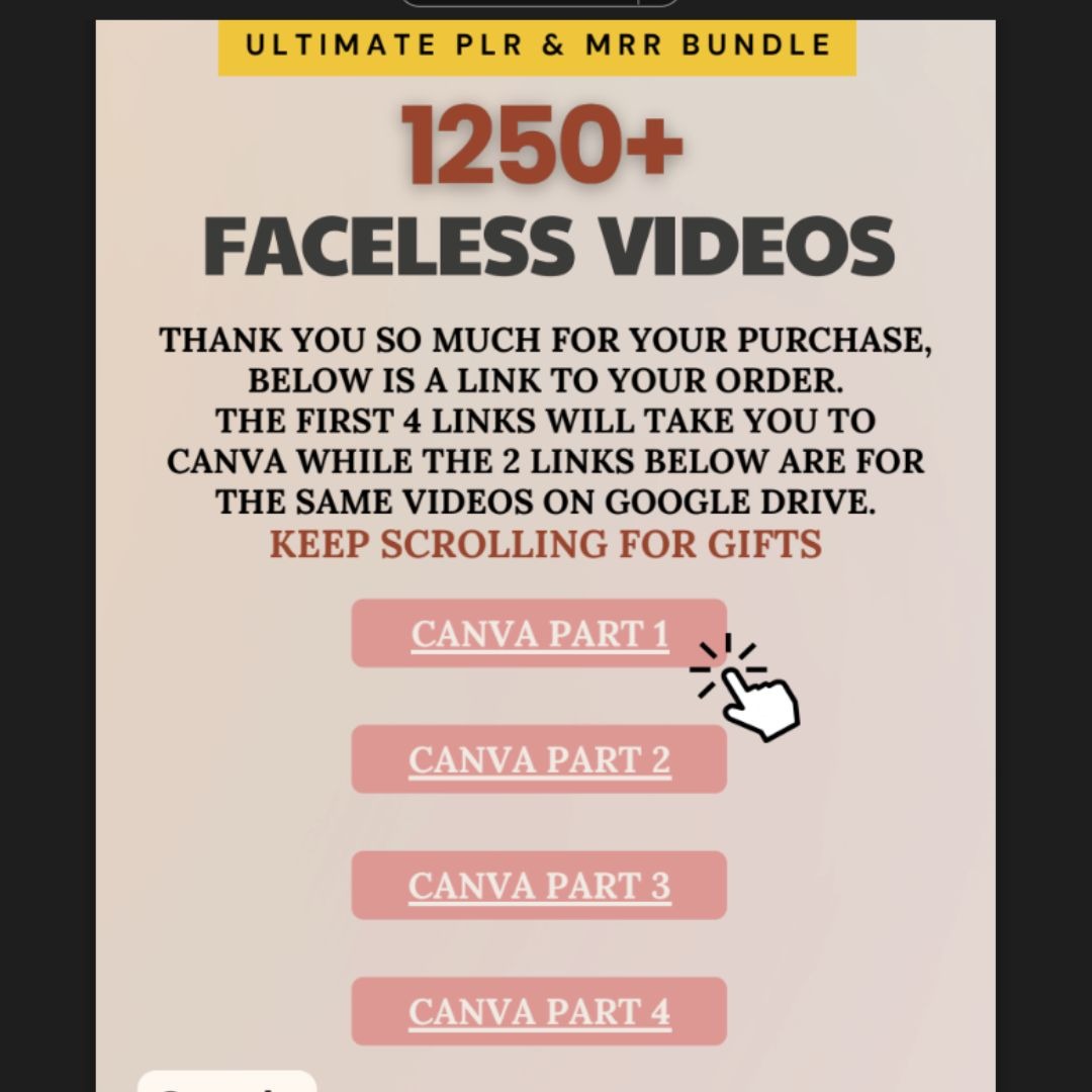 Set of 400k+ Digital Products including E-Books, Canva Templates, Faceless Videos, Planners, Mindset Courses, Make Money Courses